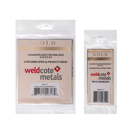 WELDCOTE Lens Gold Plastic Lens 4 1/2 X 5 1/4 Shade 10 GLDPLENS4X5SH10